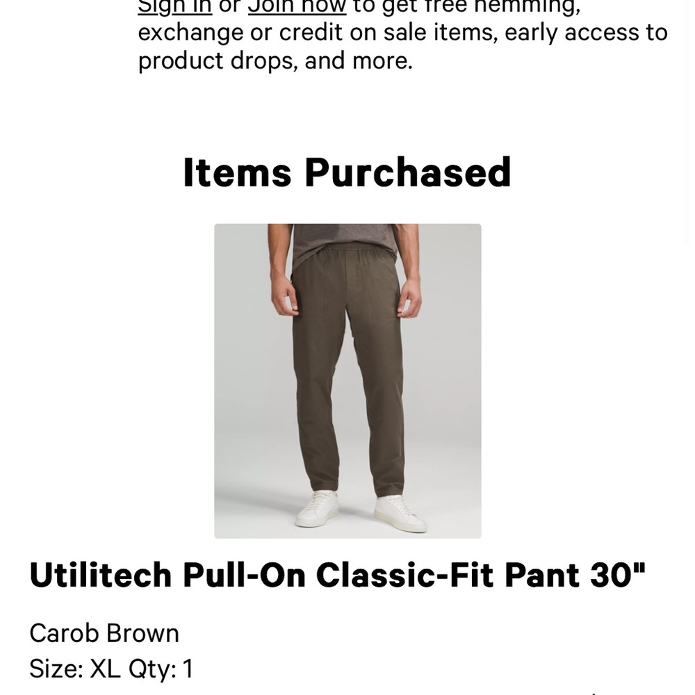 Lululemon UTILITECH PULL-ON CLASSIC-FIT PANT 30" - Picture 2 of 7